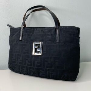 Black Fendi y2k Monogram Shoulder Bag
